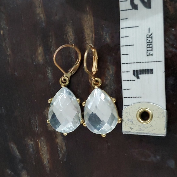 Joan Rivers Gold and Clear Teardrop Earrings - Picture 6 of 6
